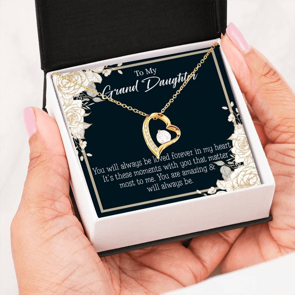 18K Gold Forever Love Necklace Gift For Granddaughter You're Amazing Forever Love Necklace Forever Love Necklace