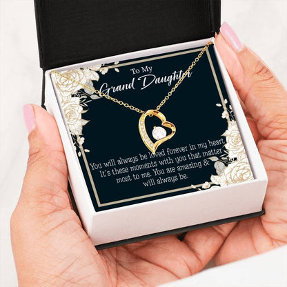 18K Gold Forever Love Necklace Gift For Granddaughter You're Amazing Forever Love Necklace Forever Love Necklace