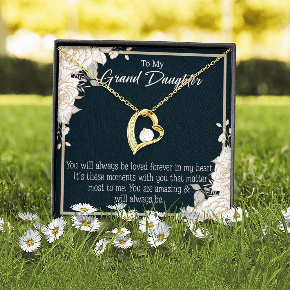 18K Gold Forever Love Necklace Gift For Granddaughter You're Amazing Forever Love Necklace Forever Love Necklace