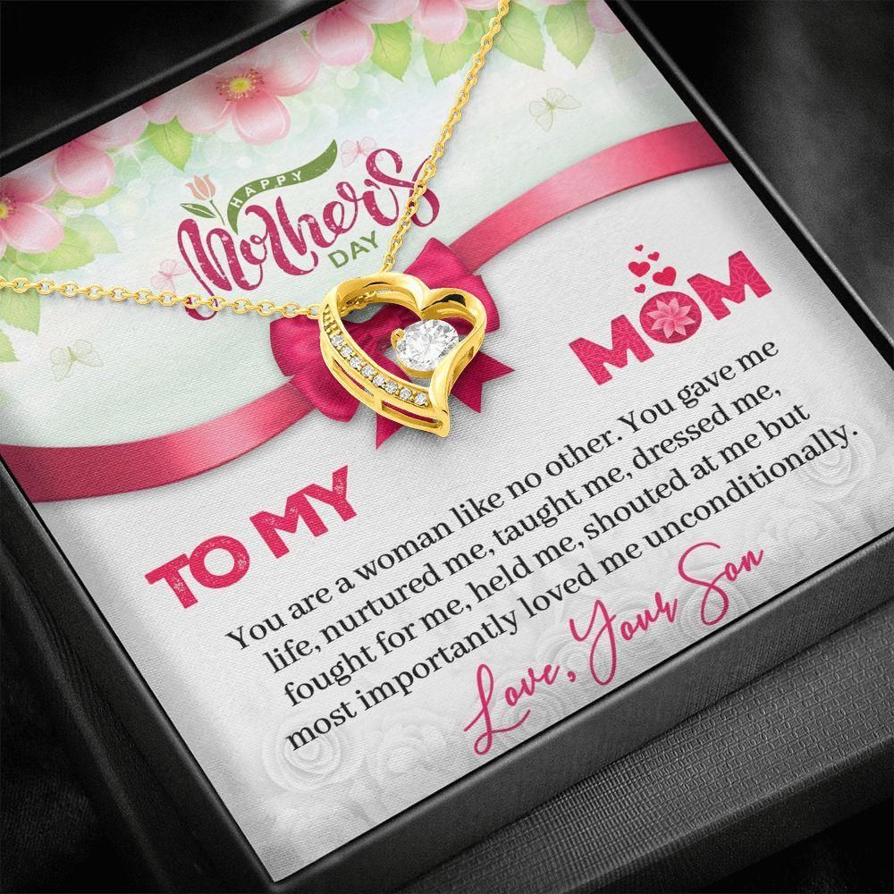 Happy Mother's Day To Mom From Son Importantly Loved Forever Love Necklace