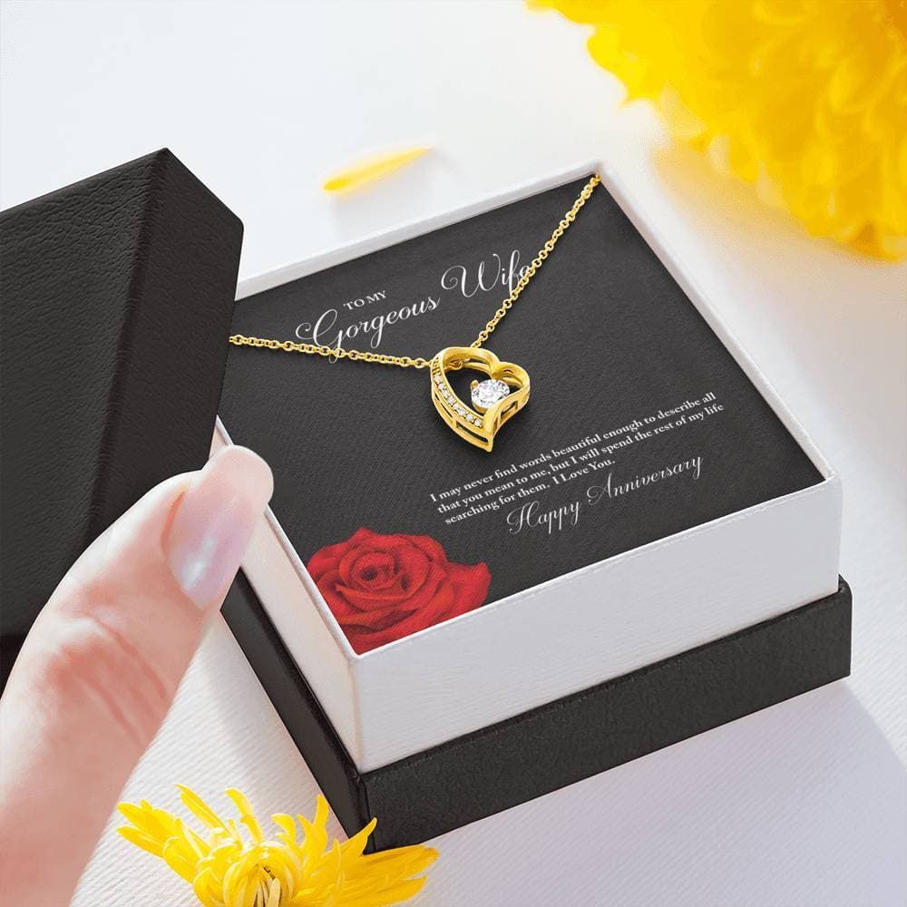 I Love You Gift For Wife 18K Gold Forever Love Necklace