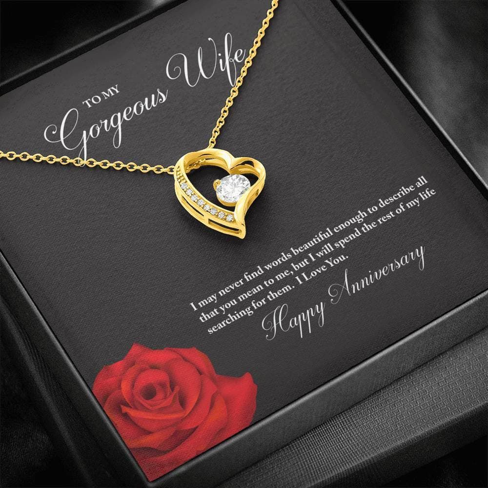 I Love You Gift For Wife 18K Gold Forever Love Necklace