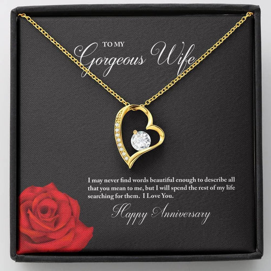 I Love You Gift For Wife 18K Gold Forever Love Necklace