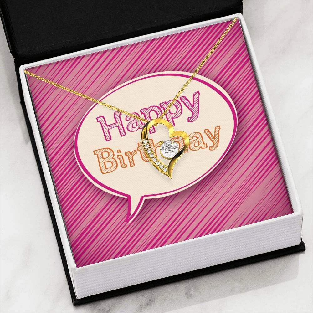 Birthday Bubble Pink 18K Gold Forever Love Necklace