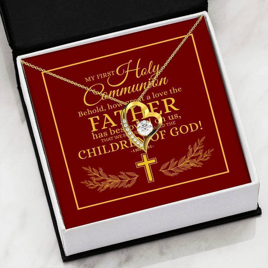 First Holy Communion Behold How Great A Love The Father Forever Love Necklace Gift