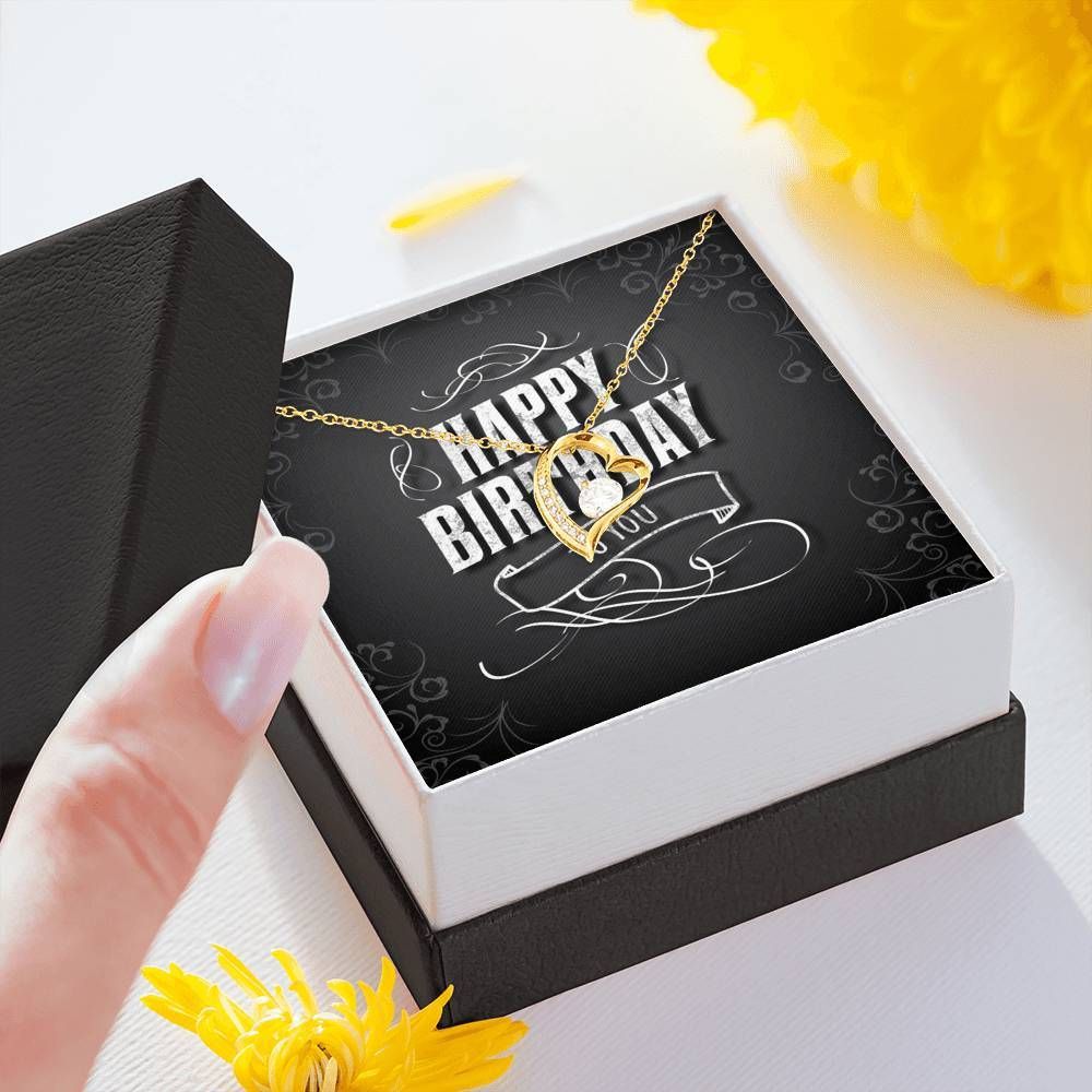 Birthday Card Black And White Forever Love Necklace Gift For Women Forever Love Necklace Forever Love Necklace