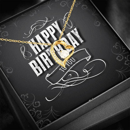 Birthday Card Black And White Forever Love Necklace Gift For Women Forever Love Necklace Forever Love Necklace