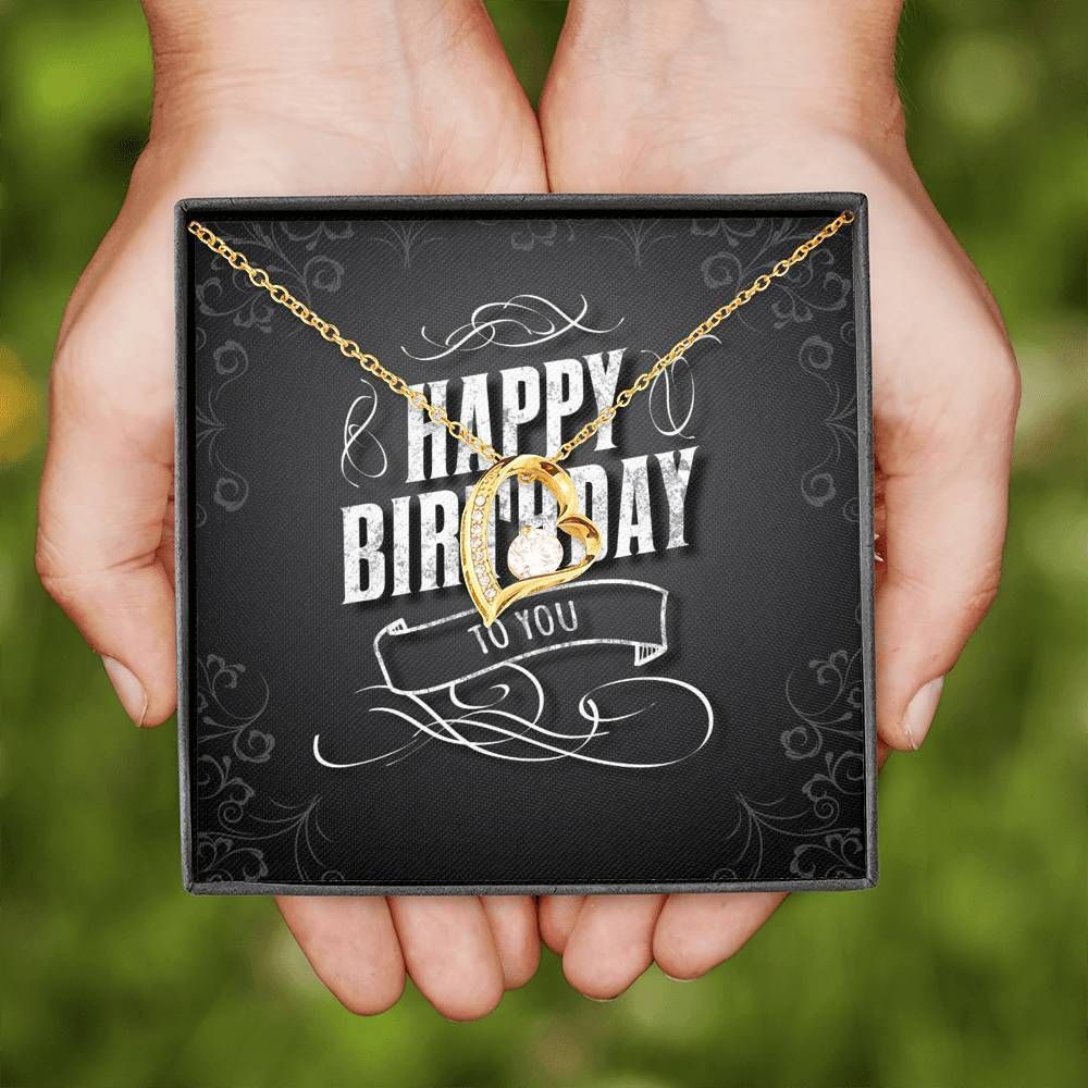 Birthday Card Black And White Forever Love Necklace Gift For Women Forever Love Necklace Forever Love Necklace