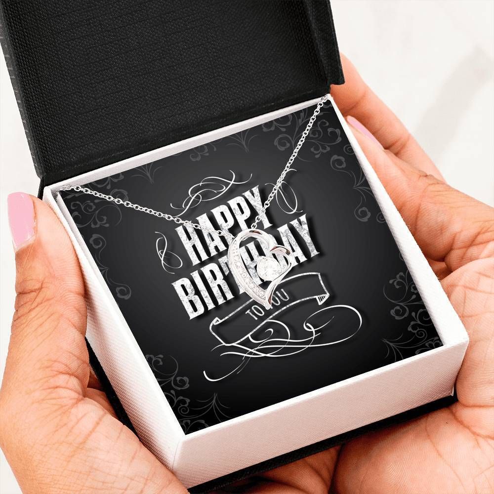 Birthday Card Black And White Forever Love Necklace Gift For Women Forever Love Necklace Forever Love Necklace