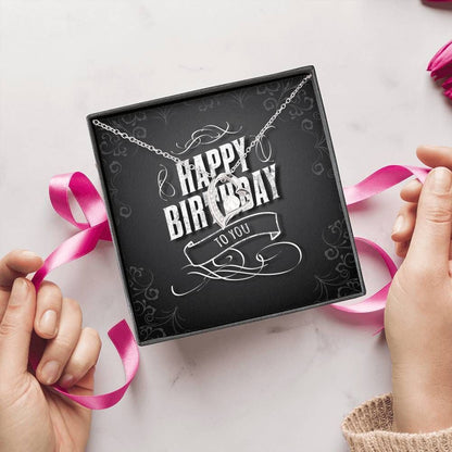 Birthday Card Black And White Forever Love Necklace Gift For Women Forever Love Necklace Forever Love Necklace