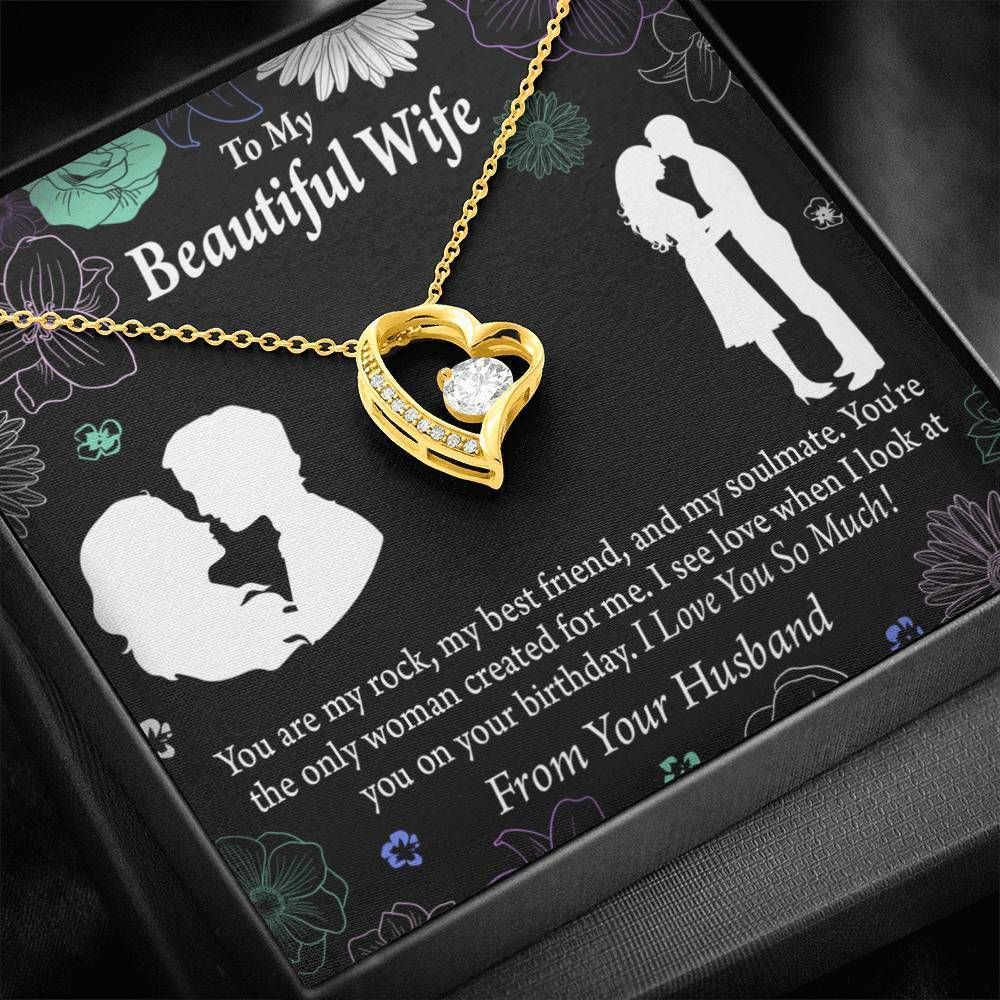 Gift For Wife You Are My Rock 18K Gold Forever Love Necklace