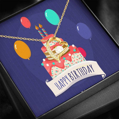 Birthday Cakes And Balloons 18K Gold Forever Love Necklace Gift For Women Forever Love Necklace Forever Love Necklace