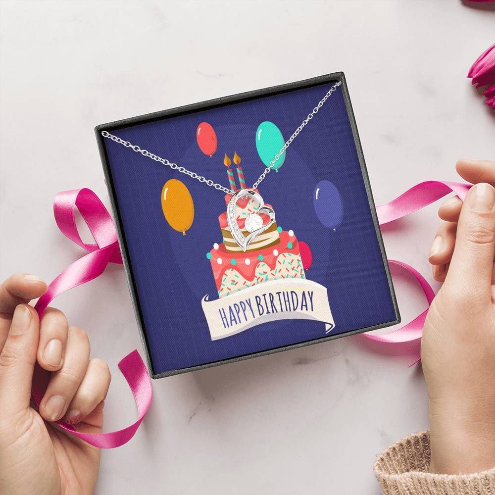 Birthday Cakes And Balloons 18K Gold Forever Love Necklace Gift For Women Forever Love Necklace Forever Love Necklace