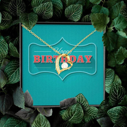 Happy Birthday Blue Background 18K Gold Forever Love Necklace Gift For Forever Love Necklace Forever Love Necklace