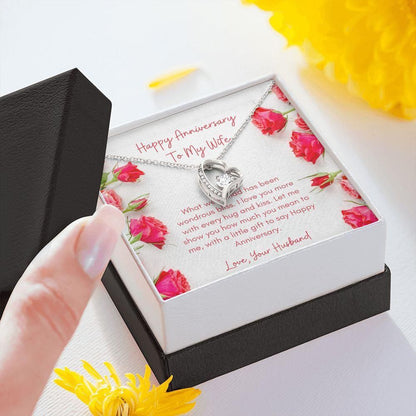 Happy Anniversary Gift For Wife Red Roses Forever Love Necklace