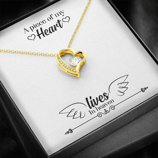 A Piece Of My Heart Lives In Heaven Gift For Angel Mom Forever Love Necklace