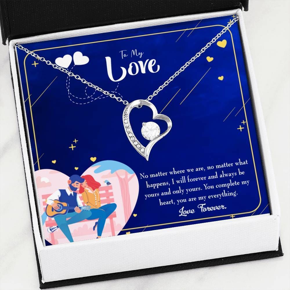 18K Gold Forever Love Necklace Gift For Wife You Complete Me Forever Love Necklace Forever Love Necklace