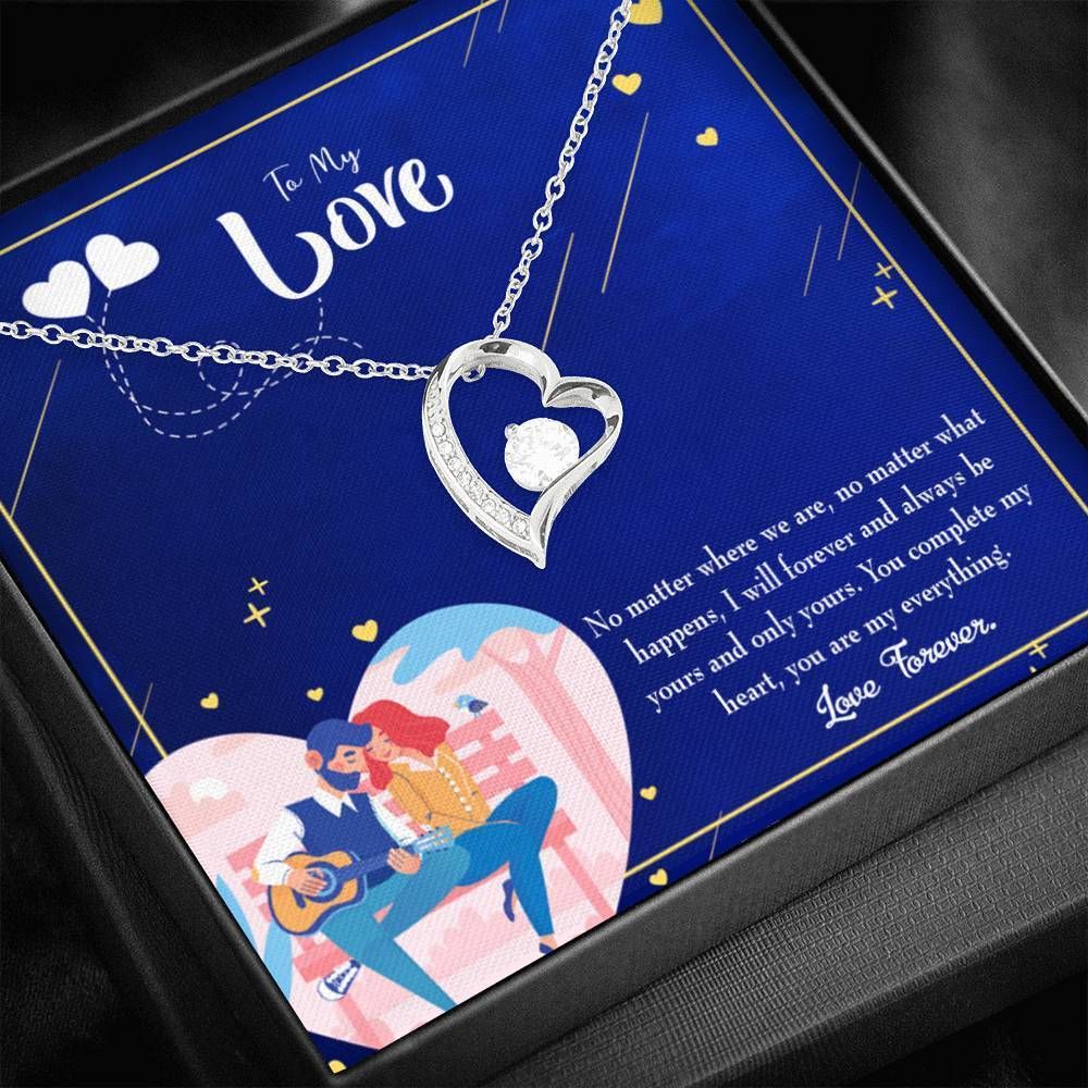 18K Gold Forever Love Necklace Gift For Wife You Complete Me Forever Love Necklace Forever Love Necklace