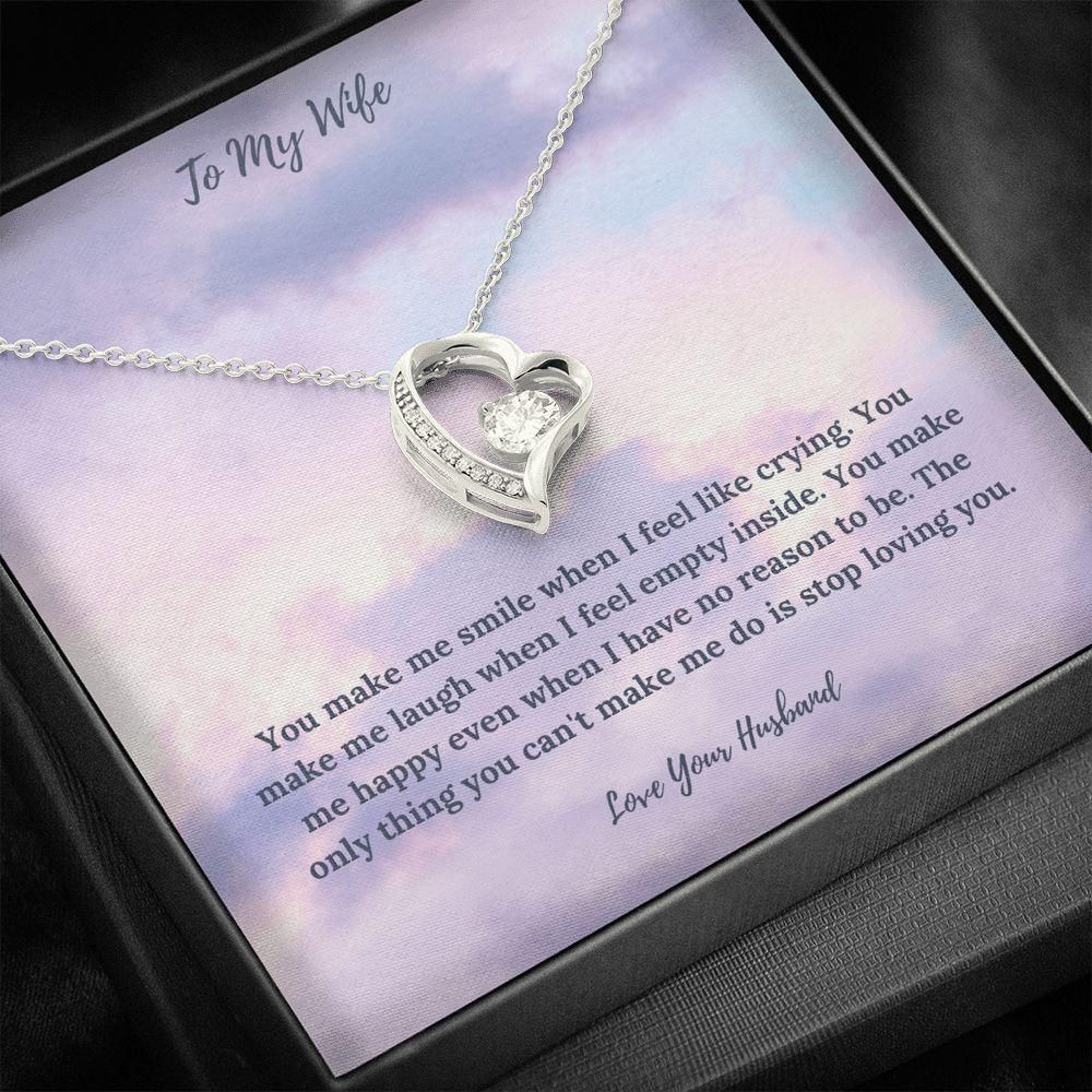 Purple Clouds You Make Me Smile Gift For Wife Forever Love Necklace