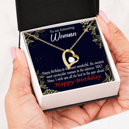 Wish You All The Best In The Year Ahead Gift For Mom 18K Gold Forever Love Necklace