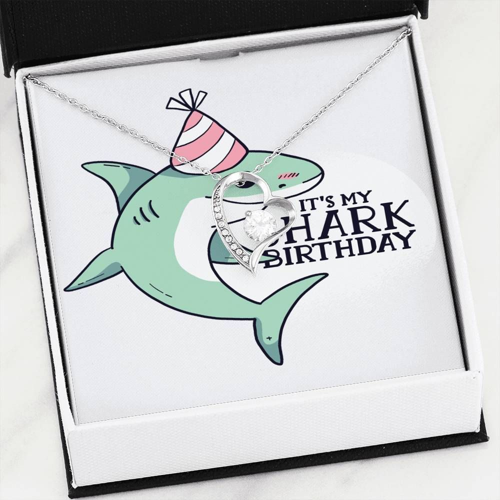 It's My Shark Birthday Gift For Kids 18K Gold Forever Love Necklace