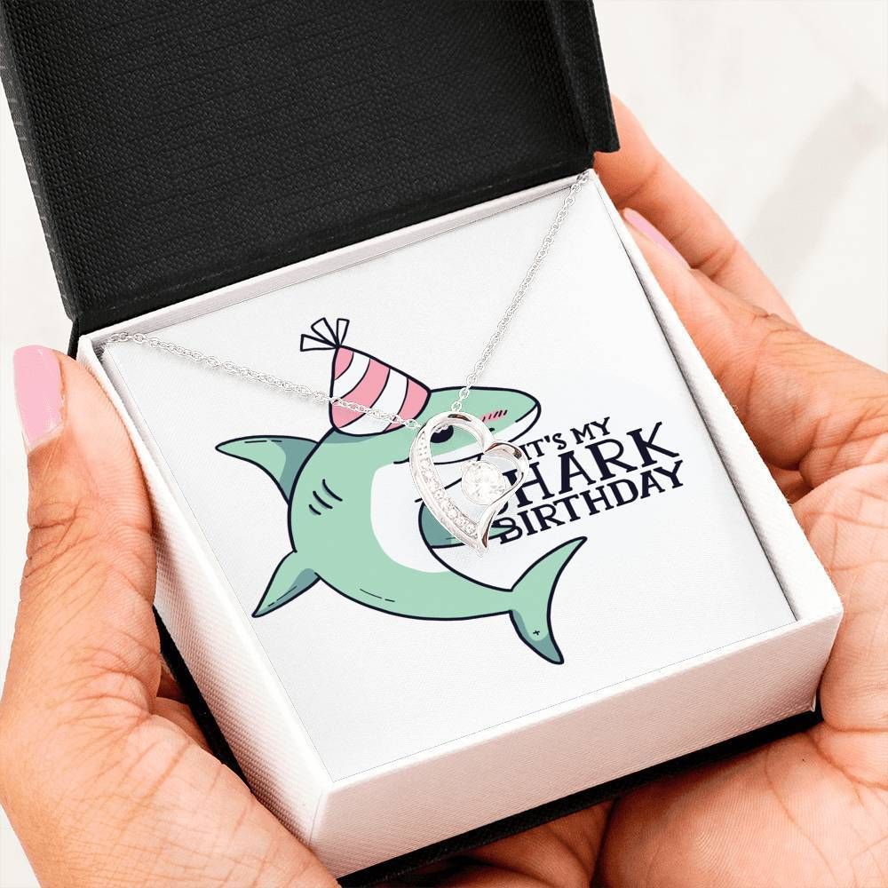 It's My Shark Birthday Gift For Kids 18K Gold Forever Love Necklace