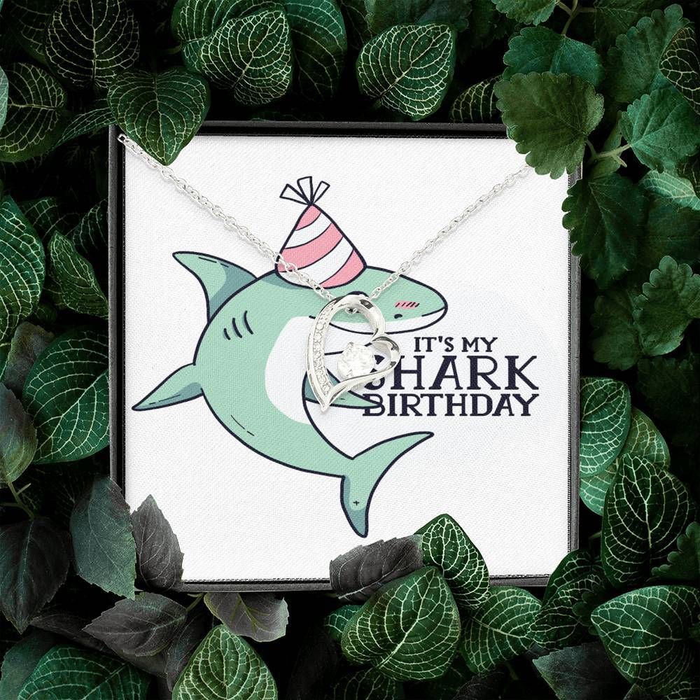 It's My Shark Birthday Gift For Kids 18K Gold Forever Love Necklace