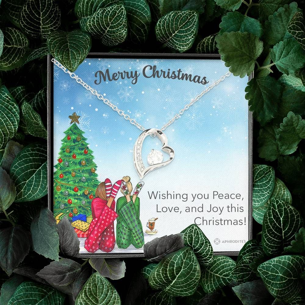 Merry Christmas Wishing You Peace Love Joy Forever Love Necklace