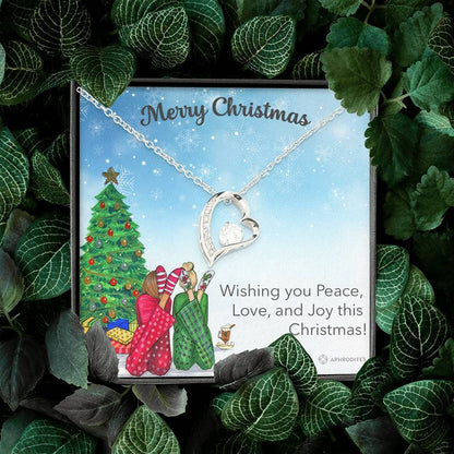 Merry Christmas Wishing You Peace Love Joy Forever Love Necklace