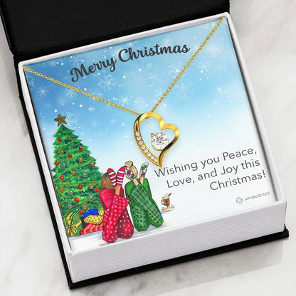 Merry Christmas Wishing You Peace Love Joy Forever Love Necklace