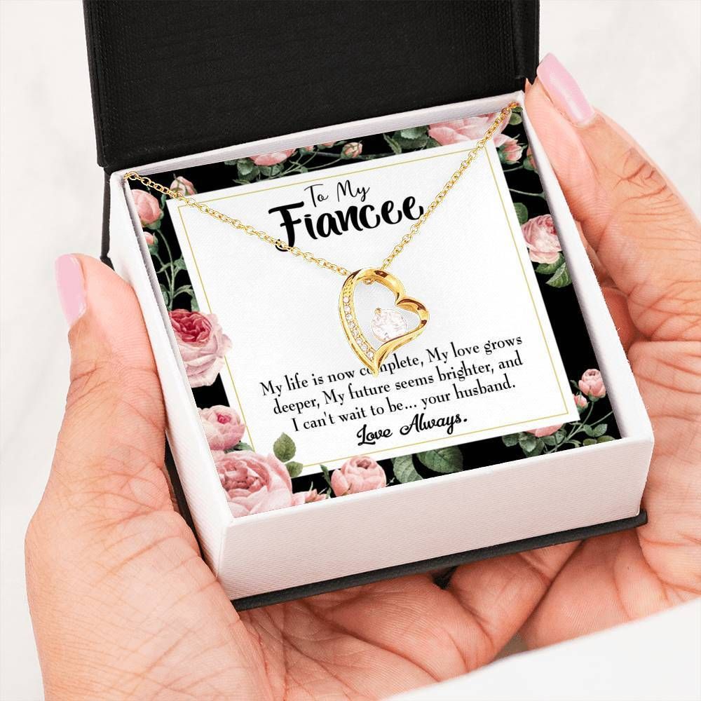 My Future Seems Brighter Gift For Fiancee 18K Gold Forever Love Necklace