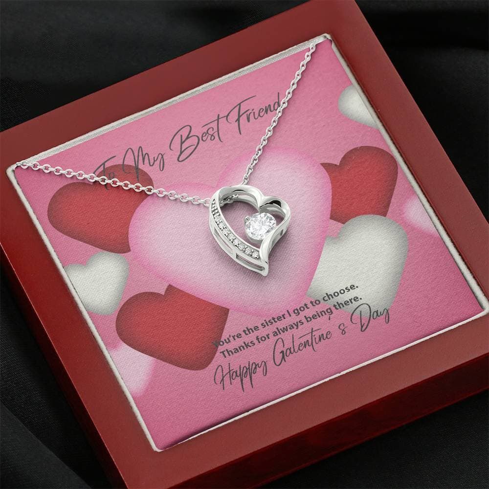 Thanks For Always Being There Gift For Bff 14k White Gold Forever Love Necklace