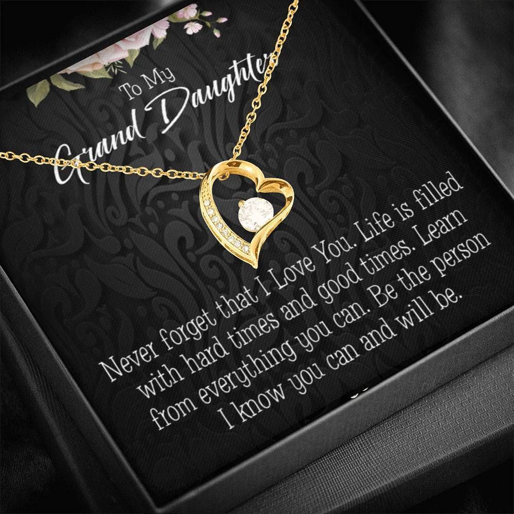 Never Forget That I Love You Gift For Granddaughter 18K Gold Forever Love Necklace