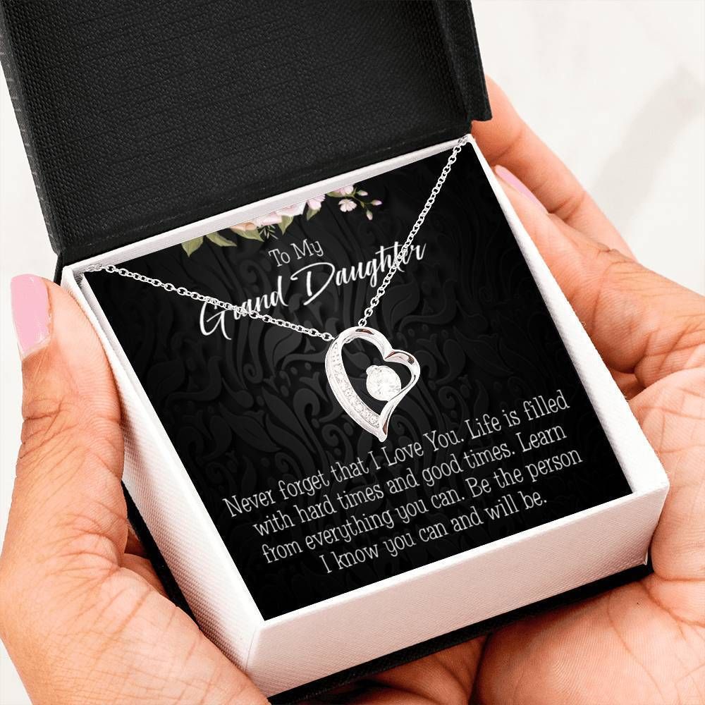 Never Forget That I Love You Gift For Granddaughter 18K Gold Forever Love Necklace