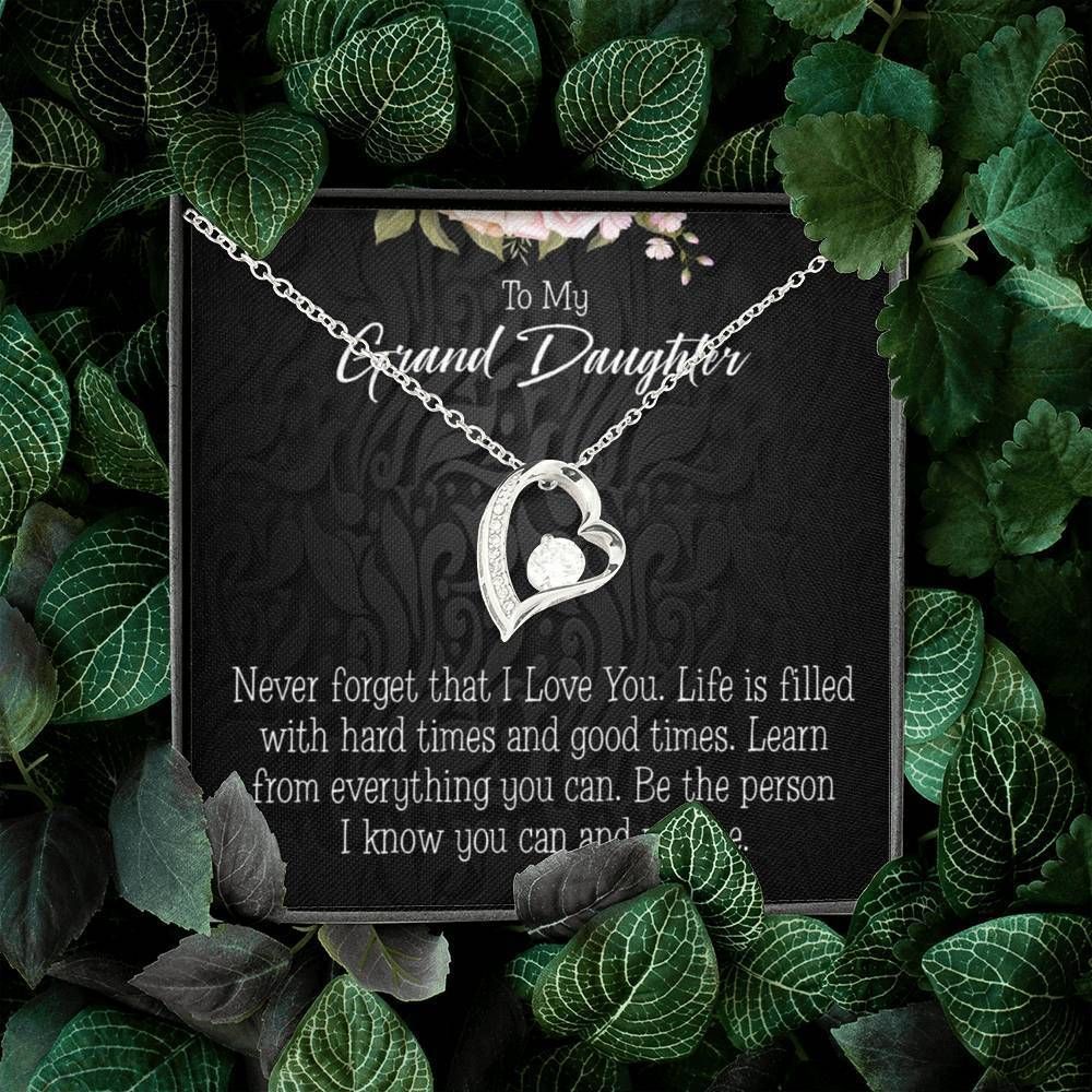 Never Forget That I Love You Gift For Granddaughter 18K Gold Forever Love Necklace