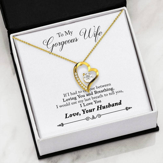 Loving You And Breathing Gift For Wife Forever Love Necklace