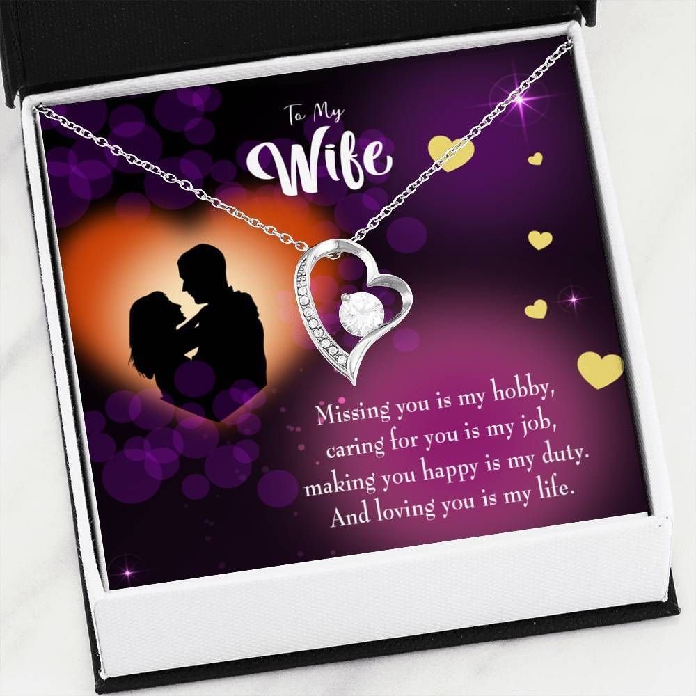 Loving You Is My Life Gift For Wife 18K Gold Forever Love Necklace