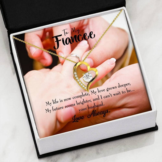 My Life Is Now Complete 18K Gold Forever Love Necklace Gift For Wife Forever Love Necklace Forever Love Necklace