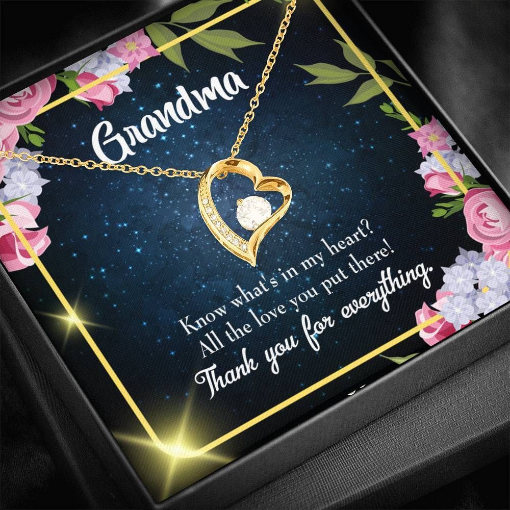 Thank You For Everything Gift For Grandma 18K Gold Forever Love Necklace