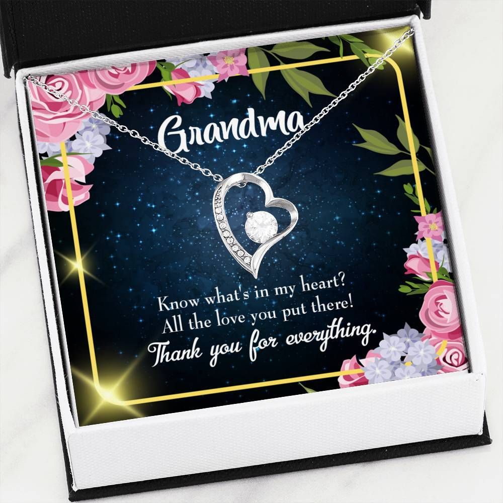 Thank You For Everything Gift For Grandma 18K Gold Forever Love Necklace