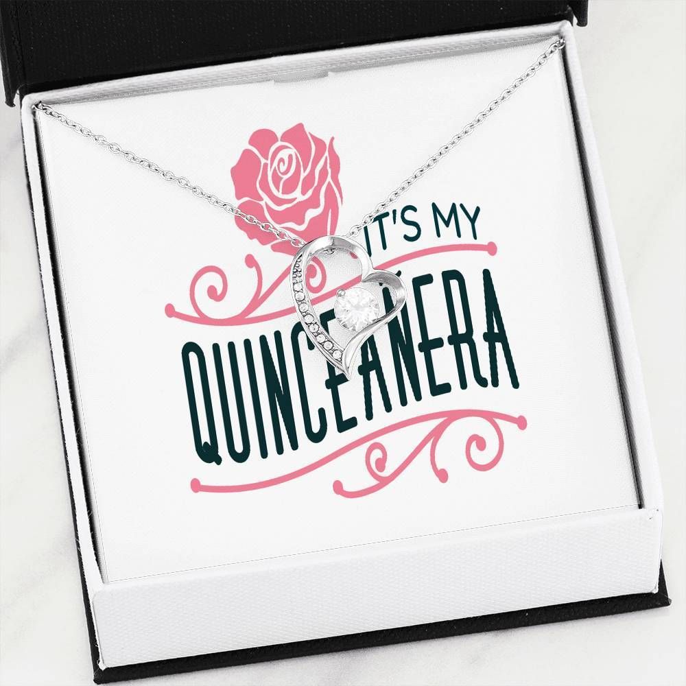 It's My Quinceañera Birthday 18K Gold Forever Love Necklace Gift For Women Forever Love Necklace Forever Love Necklace