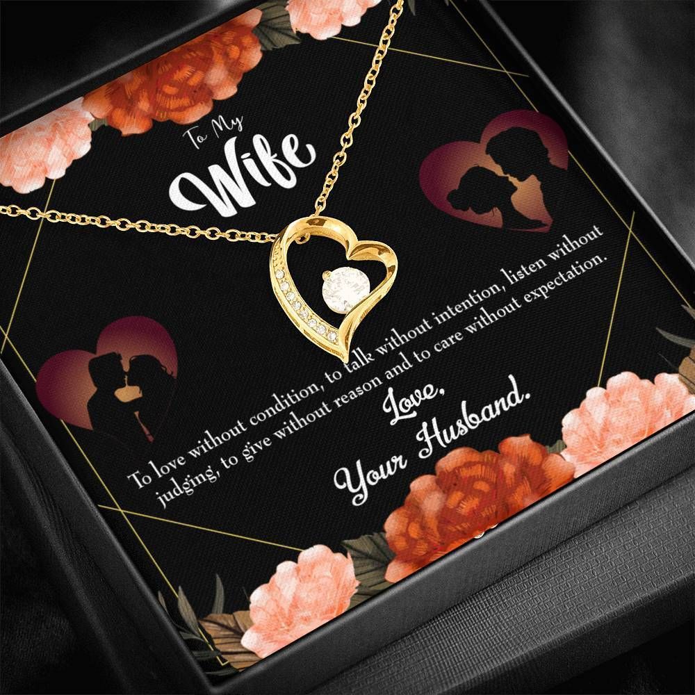 To Love Without Condition Gift For Wife 18K Gold Forever Love Necklace