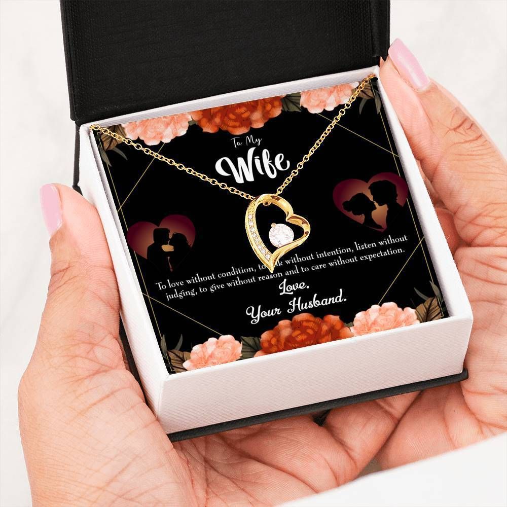 To Love Without Condition Gift For Wife 18K Gold Forever Love Necklace