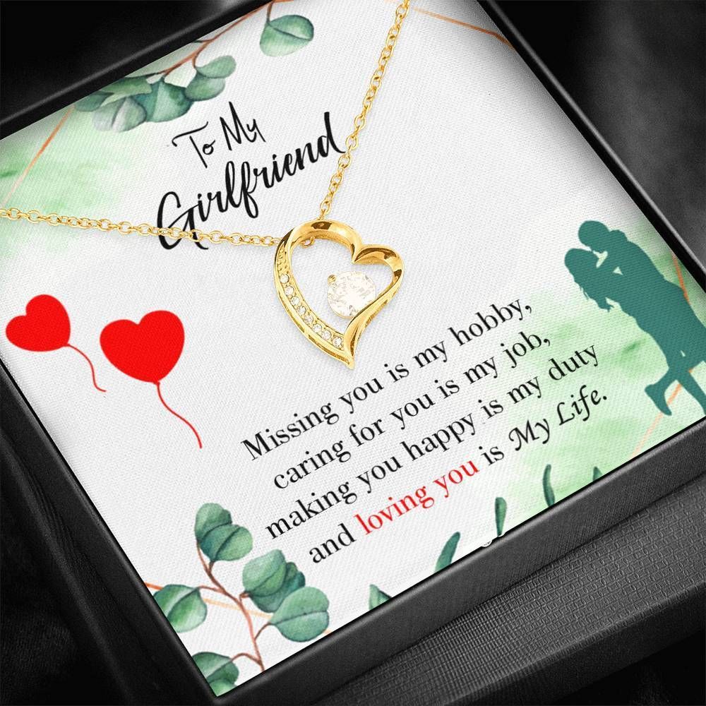 Missing You Is My Hobby Gift For Girlfriend Forever Love Necklace