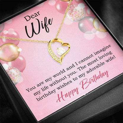 You Are My World Birthday Gift For Wife 18K Gold Forever Love Necklace