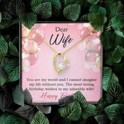 You Are My World Birthday Gift For Wife 18K Gold Forever Love Necklace