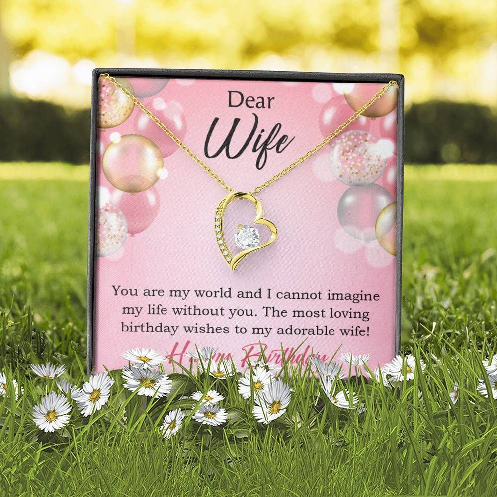 You Are My World Birthday Gift For Wife 18K Gold Forever Love Necklace