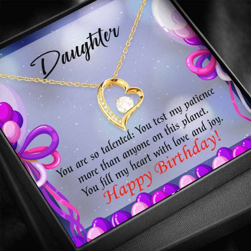 You Fill My Heart With Love And Joy Gift For Daughter 18K Gold Forever Love Necklace