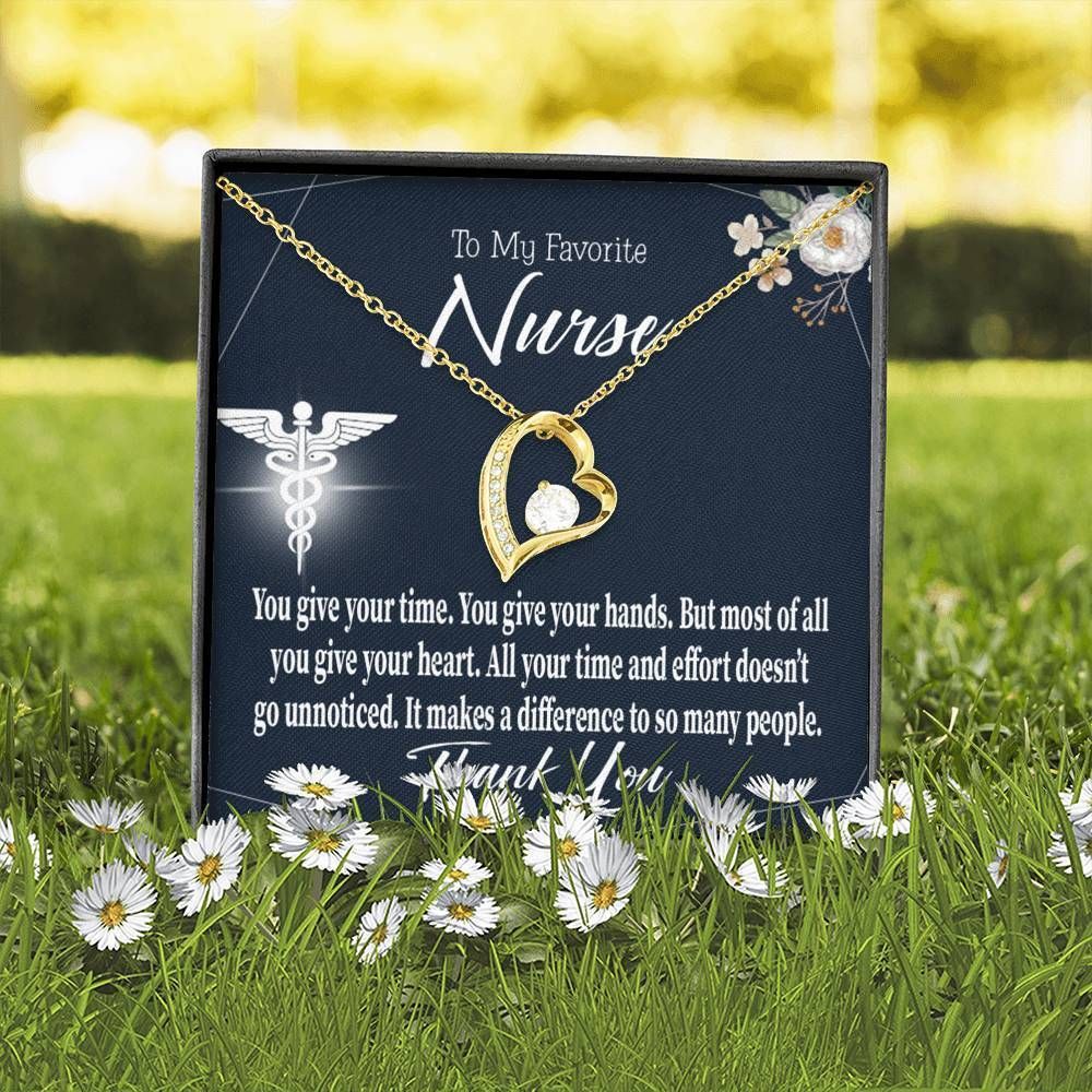 You Give Your Time 18K Gold Forever Love Necklace Gift For Nurse Forever Love Necklace Forever Love Necklace