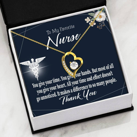 You Give Your Time 18K Gold Forever Love Necklace Gift For Nurse Forever Love Necklace Forever Love Necklace